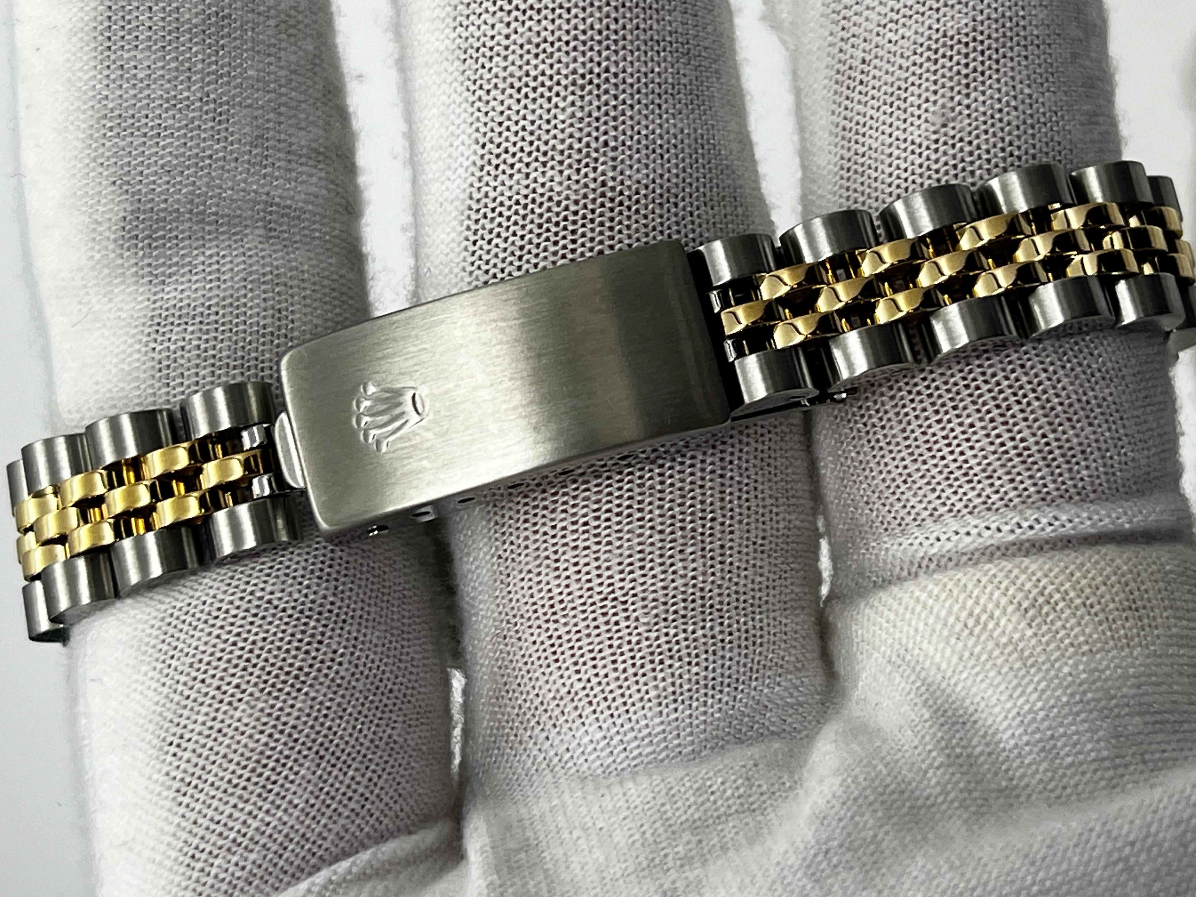 Damen Datejust 69173 Fabrik Blaues Zifferblatt 18K Gelbgold & Stahl 1