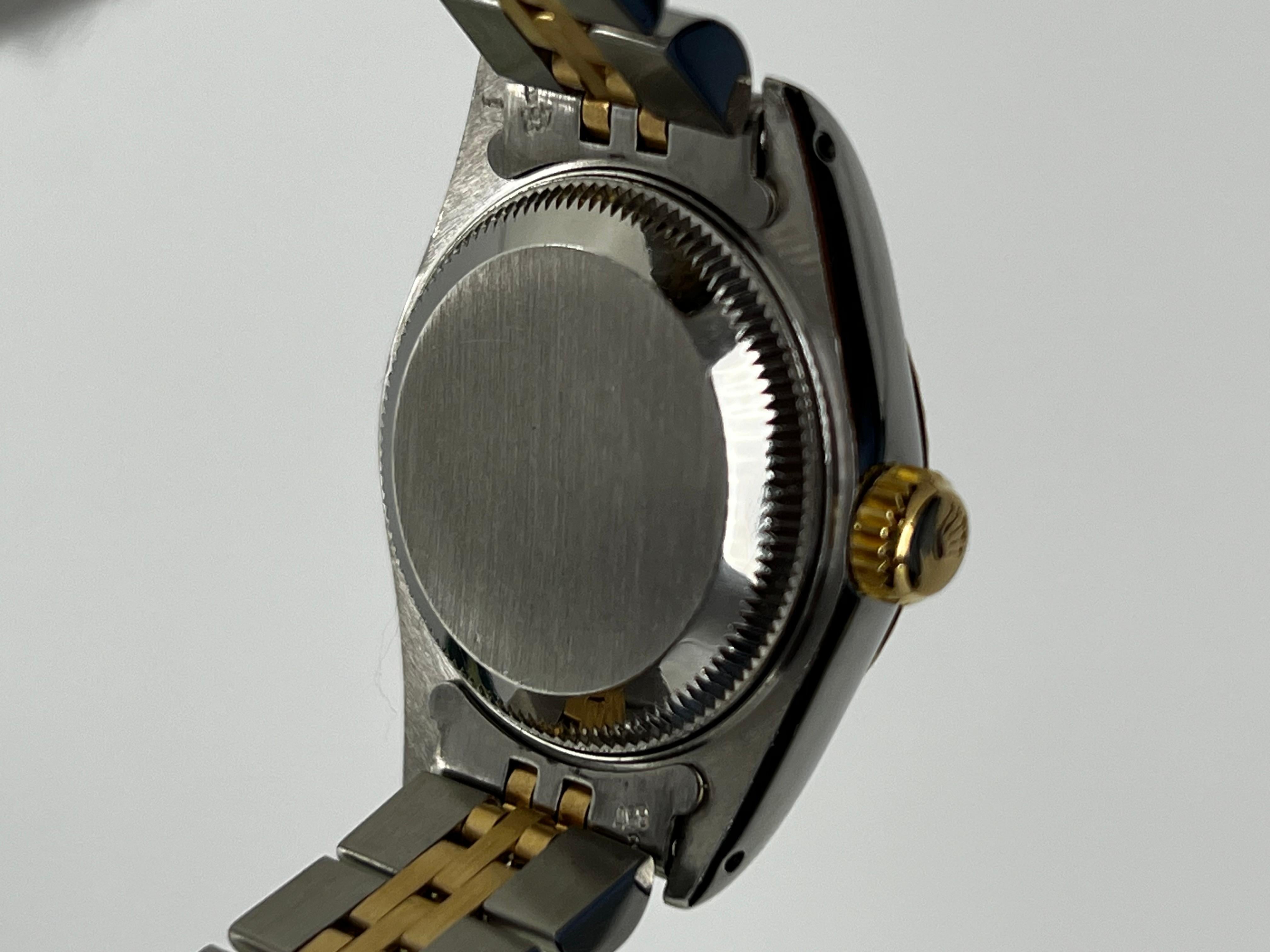 Damen Datejust 69173 Fabrik Blaues Zifferblatt 18K Gelbgold & Stahl 2