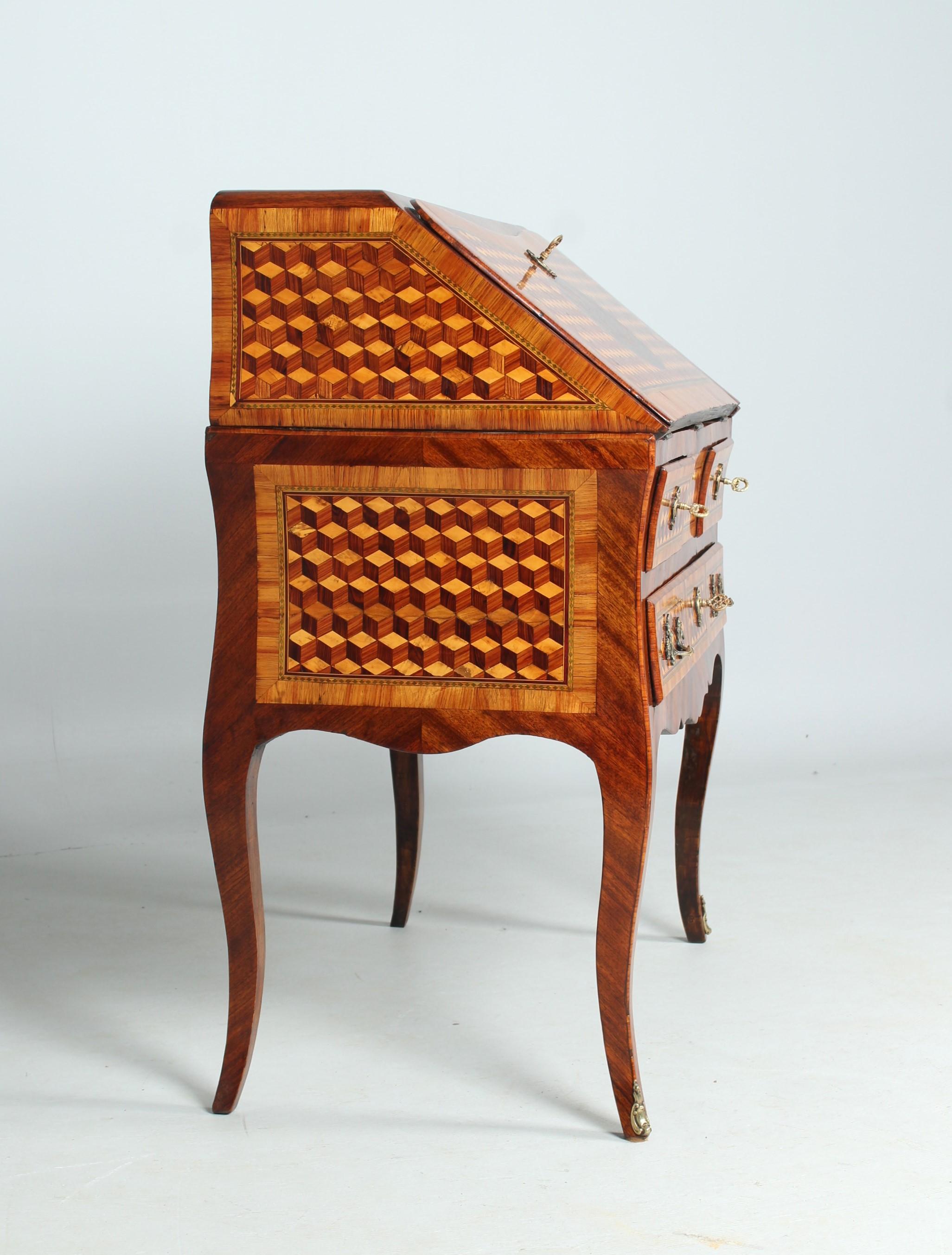 Ladies Desk, Secretaire En Pente, Bureau De Dames, France, 19th Century For Sale 12