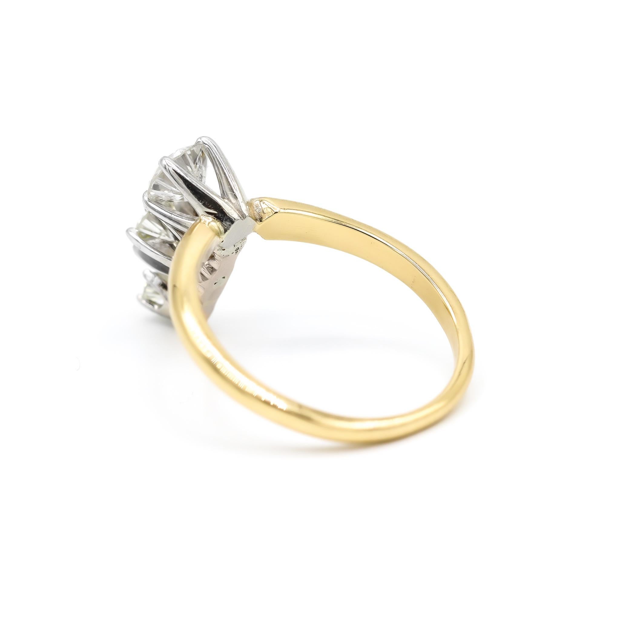 Anillo de oro de 14 quilates con diamantes para mujer Corte redondo
