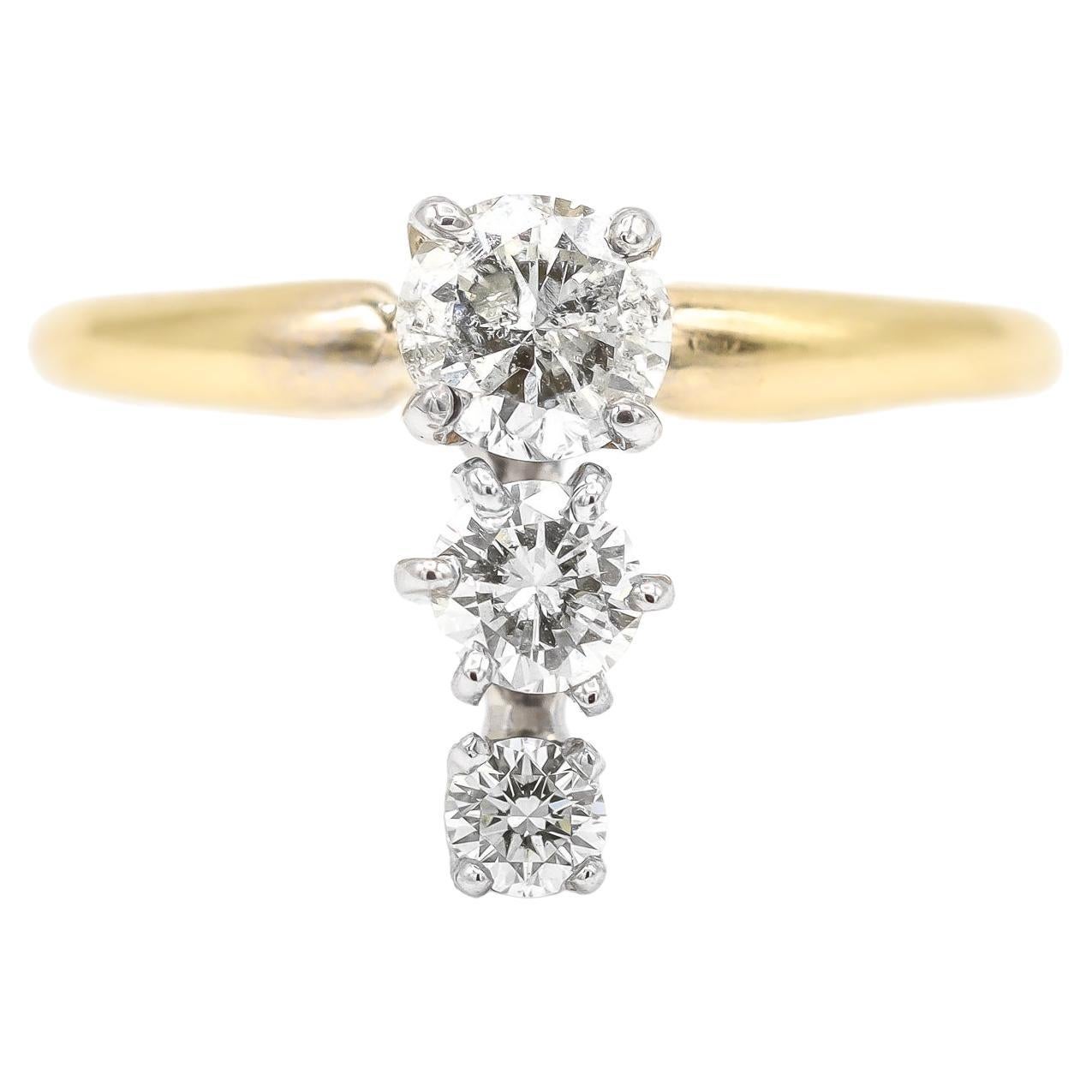 Ladies Diamond 14K Gold Ring For Sale