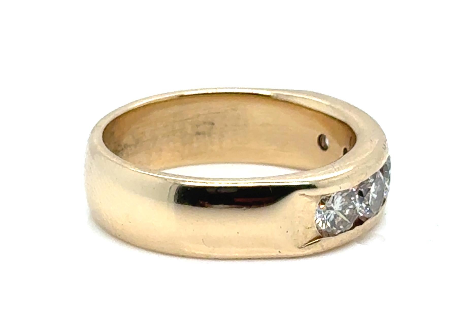 Damen Diamant 5 Stein Ehering 1 Karat Jahrestag-Ring Mined 1ct 14K (Rundschliff) im Angebot
