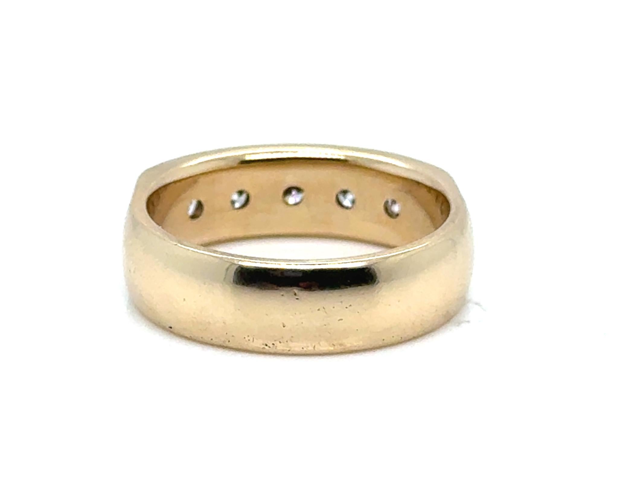 Damen Diamant 5 Stein Ehering 1 Karat Jahrestag-Ring Mined 1ct 14K im Zustand „Hervorragend“ im Angebot in Dearborn, MI