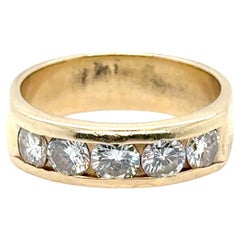 Ladies Diamond 5 Stone Wedding Ring 1 Carat Anniversary Band Mined 1ct 14K