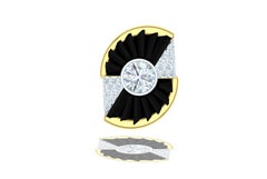 Ladies Diamond and Onyx Yellow and White Gold Earrings
