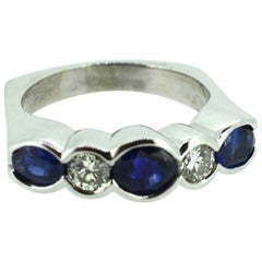 Ladies Diamond and Sapphire Ring