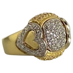 Ladies Diamond Designer Heart Design Diamond Ring, 14K Y/Gold .45 Ct. Diamonds