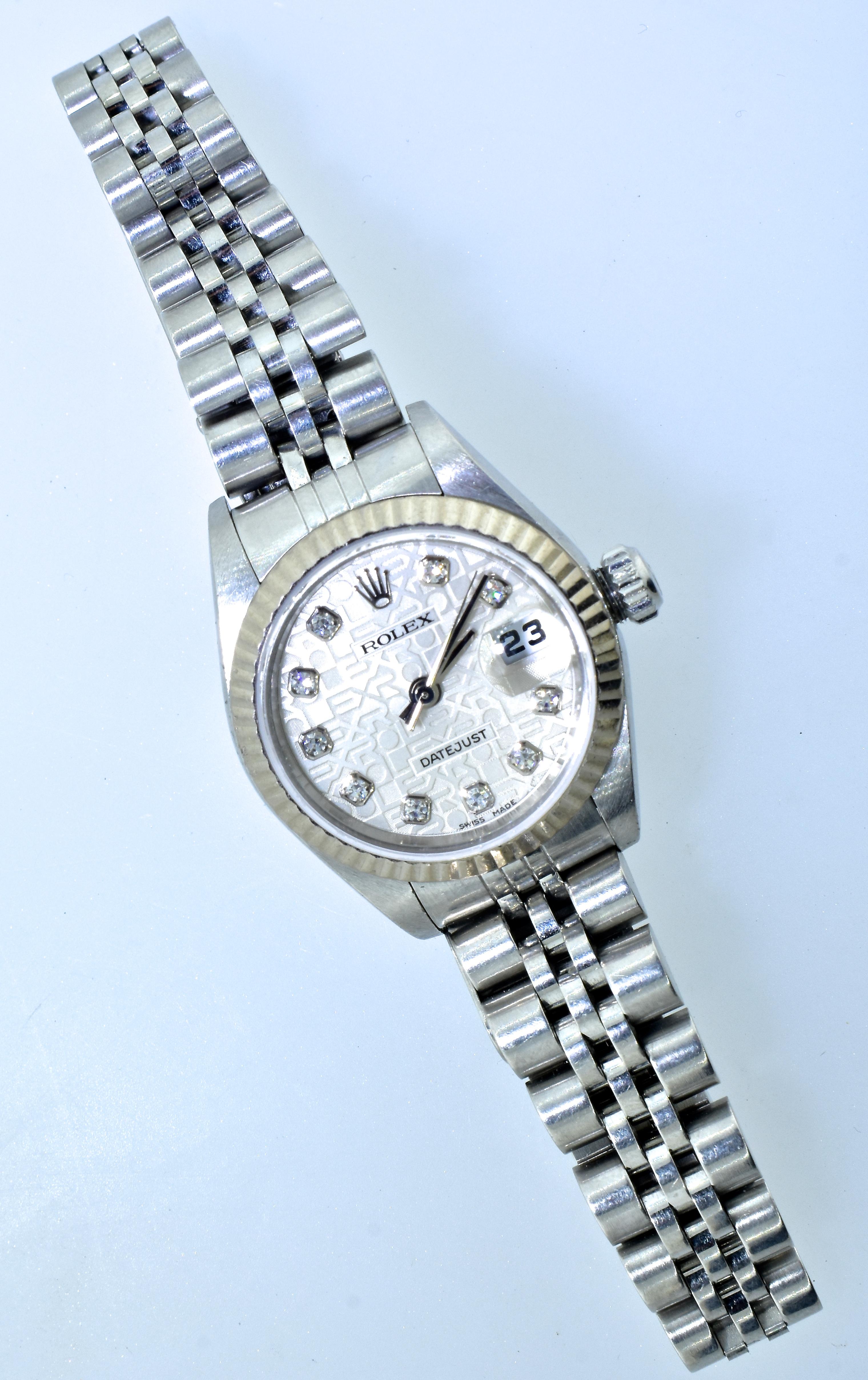 Contemporary Ladies Diamond Jubilee Dial Rolex with Date-Just Wrist Watch, c. 2008