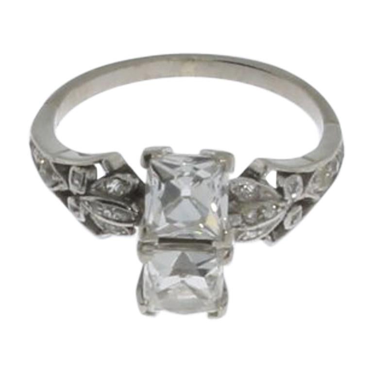 Ladies Diamond Ring in White Gold