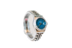 Ladies Diamond Rolex Oyster Perpetual Date Wrist Watch, 18 Karat White Gold