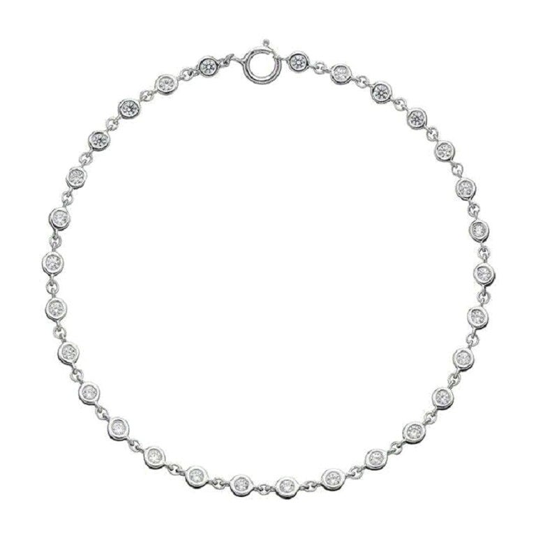 Damen-Diamant-Rubinarmband aus 18 Karat Weißgold mit 29 Diamanten in der Lünette und Diamanten