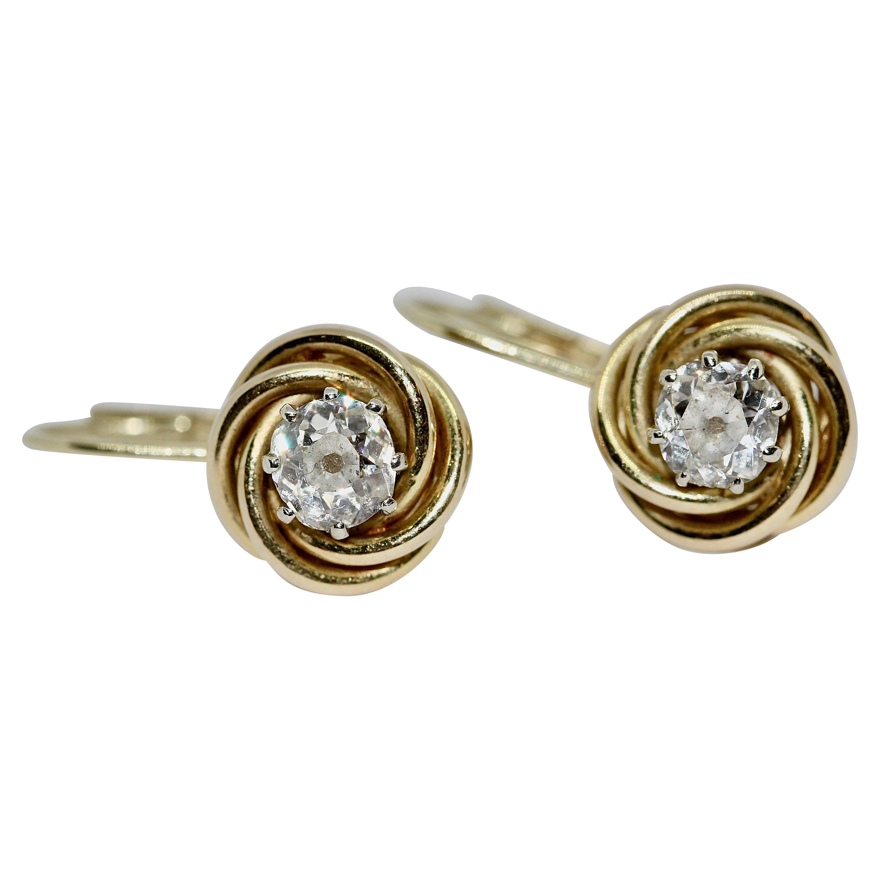 Damen-Diamant-Ohrstecker, 14 Karat Gold