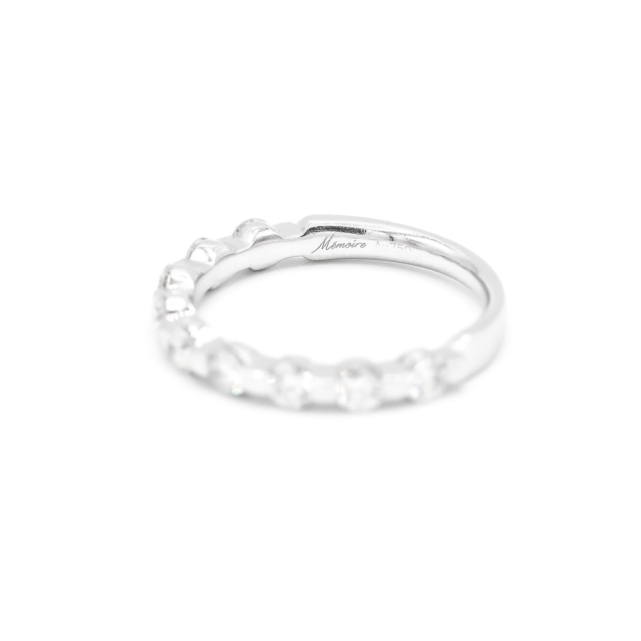 Taglio rotondo Anello da donna con diamanti in oro bianco 18 carati a mezza eternità