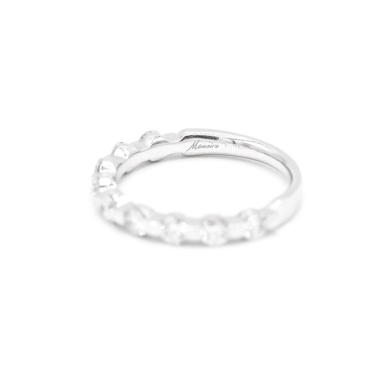 Ladies Diamonds 18K White Gold Half Eternity Ring For Sale at 1stDibs