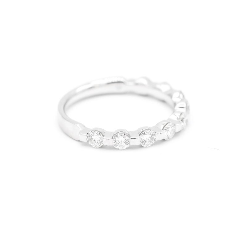 Ladies Diamonds 18K White Gold Half Eternity Ring For Sale at 1stDibs