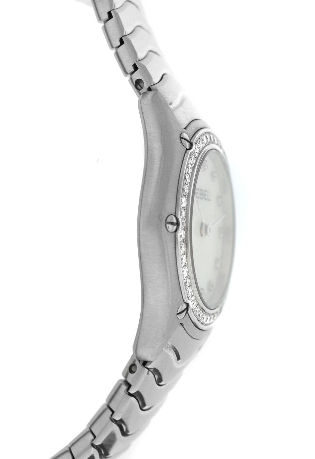 Women's Ladies' Ebel 9003F14 Quartz Steel Mother of Pearl Diamond Watch For Sale