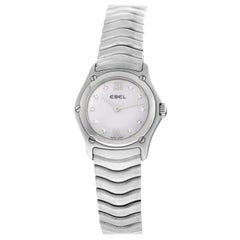 Ladies Ebel 9157F11 Quartz Steel Mother of Pearl Diamond Watch