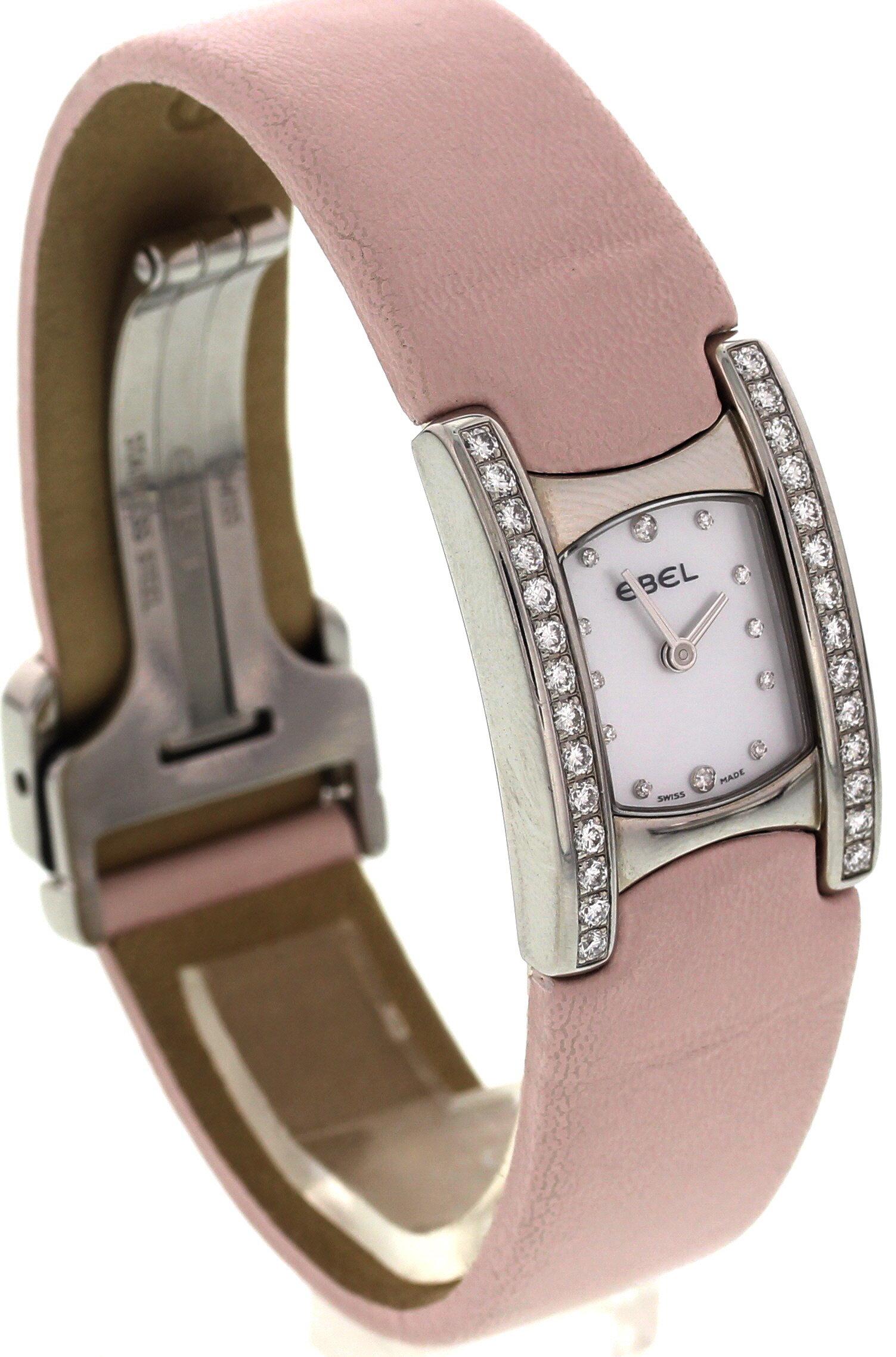 Ladies Ebel Beluga Stainless Steel with Diamonds Watch In Excellent Condition For Sale In New York, NY