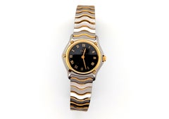 Ladies Ebel Classic Wave Wrist Watch Stainless Steel 18K Gold Bezel 51624897