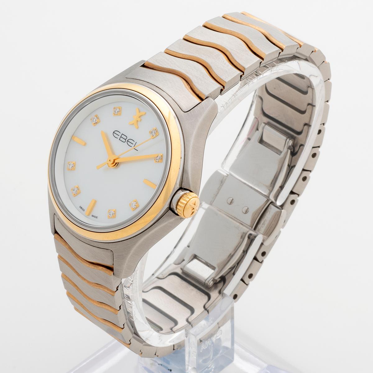Women's Ladies Ebel Wave Wristwatch, Yellow Gold, Mother of Pearl, Diamond Indices.