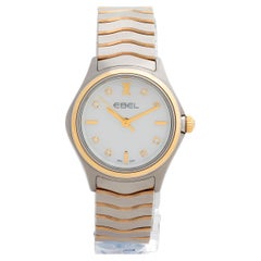 Ladies Ebel Wave Wristwatch, Yellow Gold, Mother of Pearl, Diamond Indices.