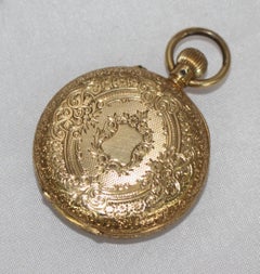 Ladies Engraved 18 Carat Gold Late Victorian Pocket Watch