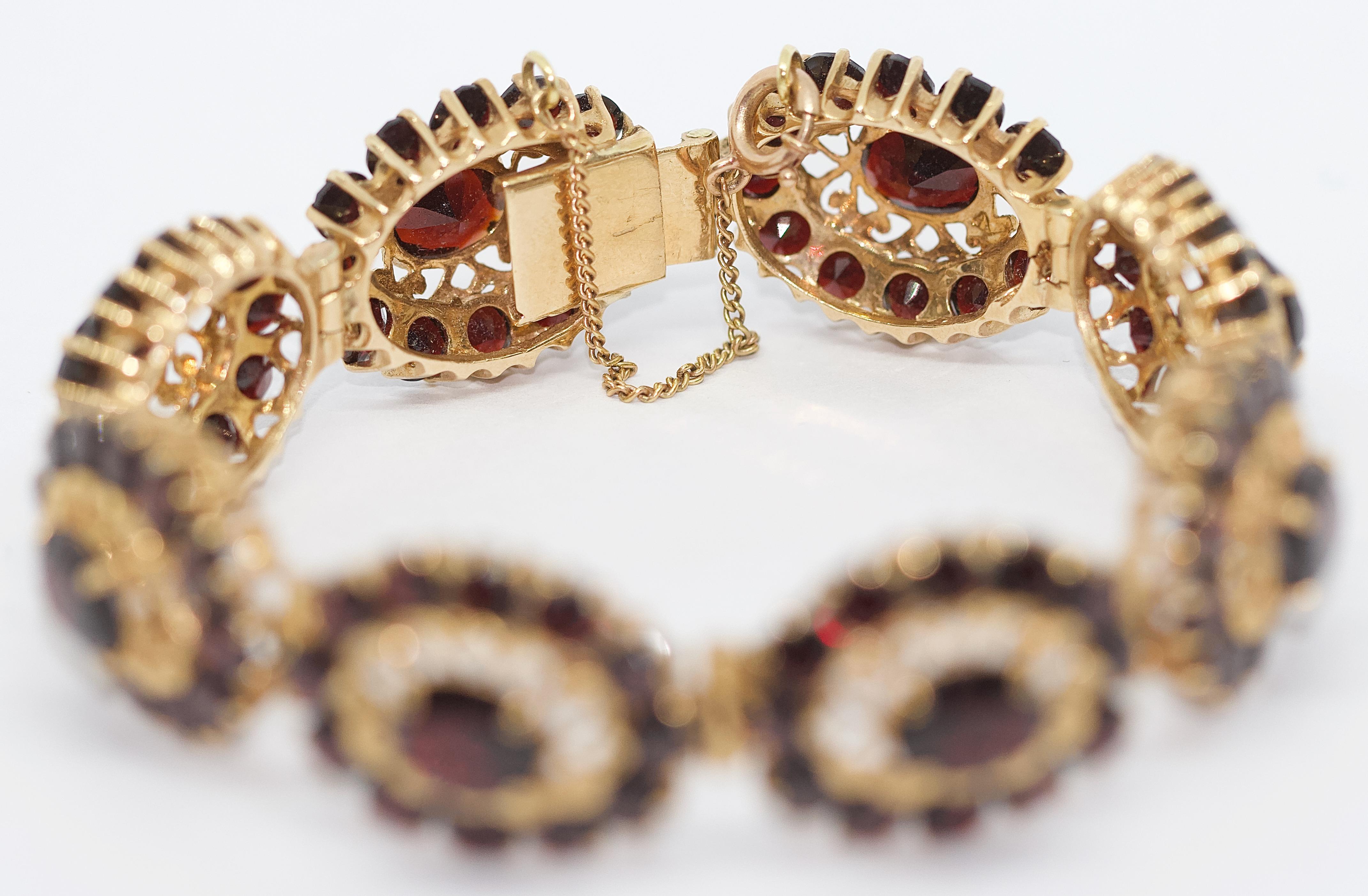 14k gold garnet bracelet