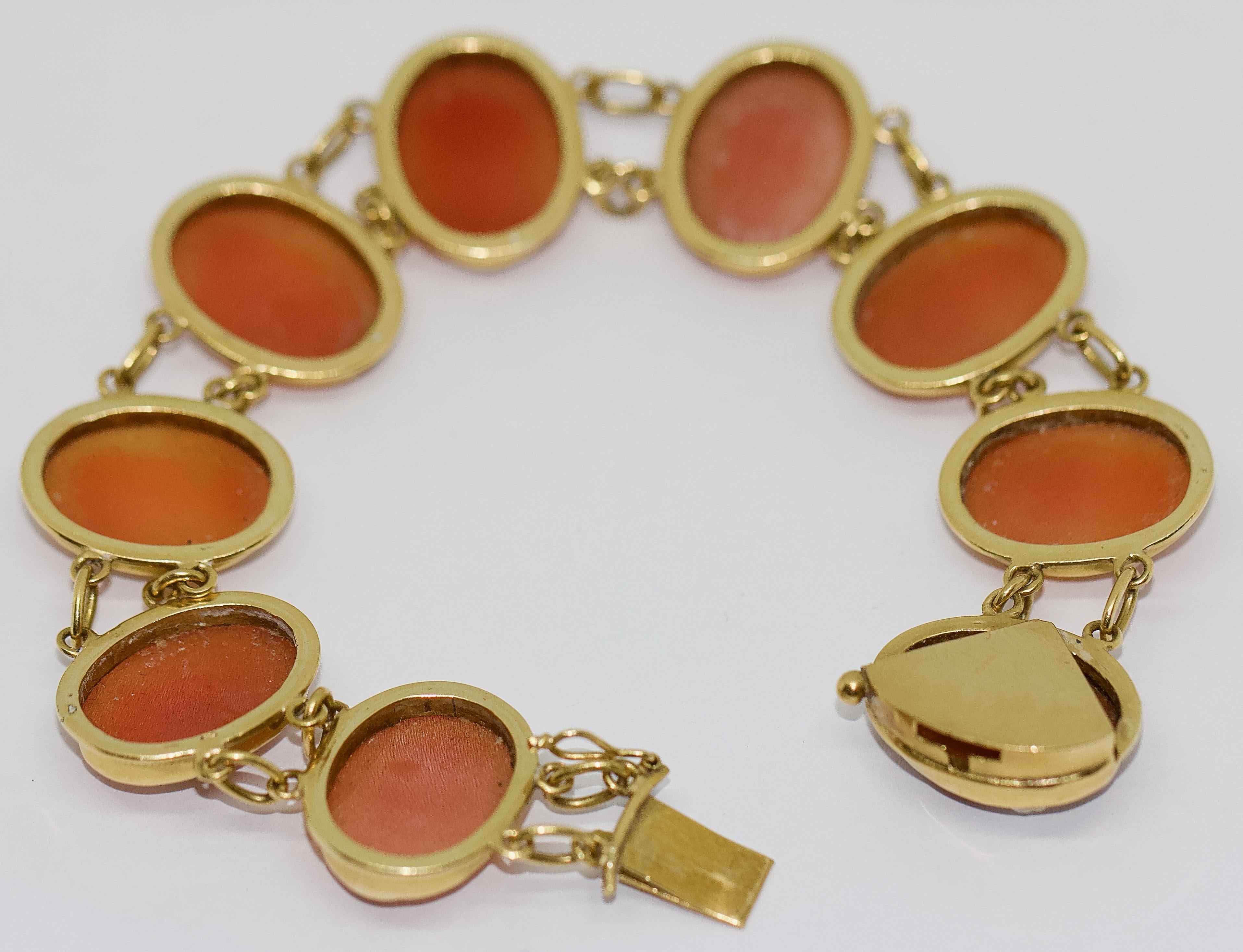 gold cameo bracelet
