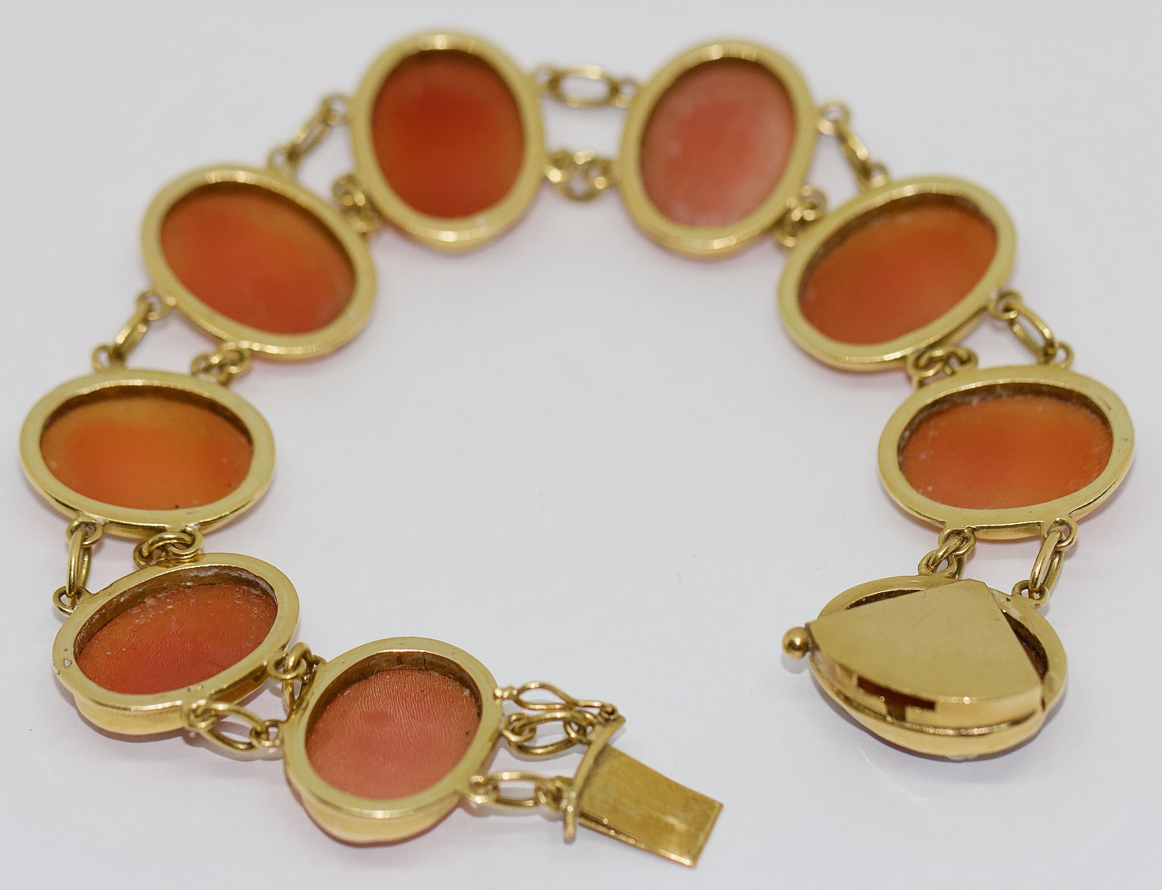 antique gold cameo bracelet