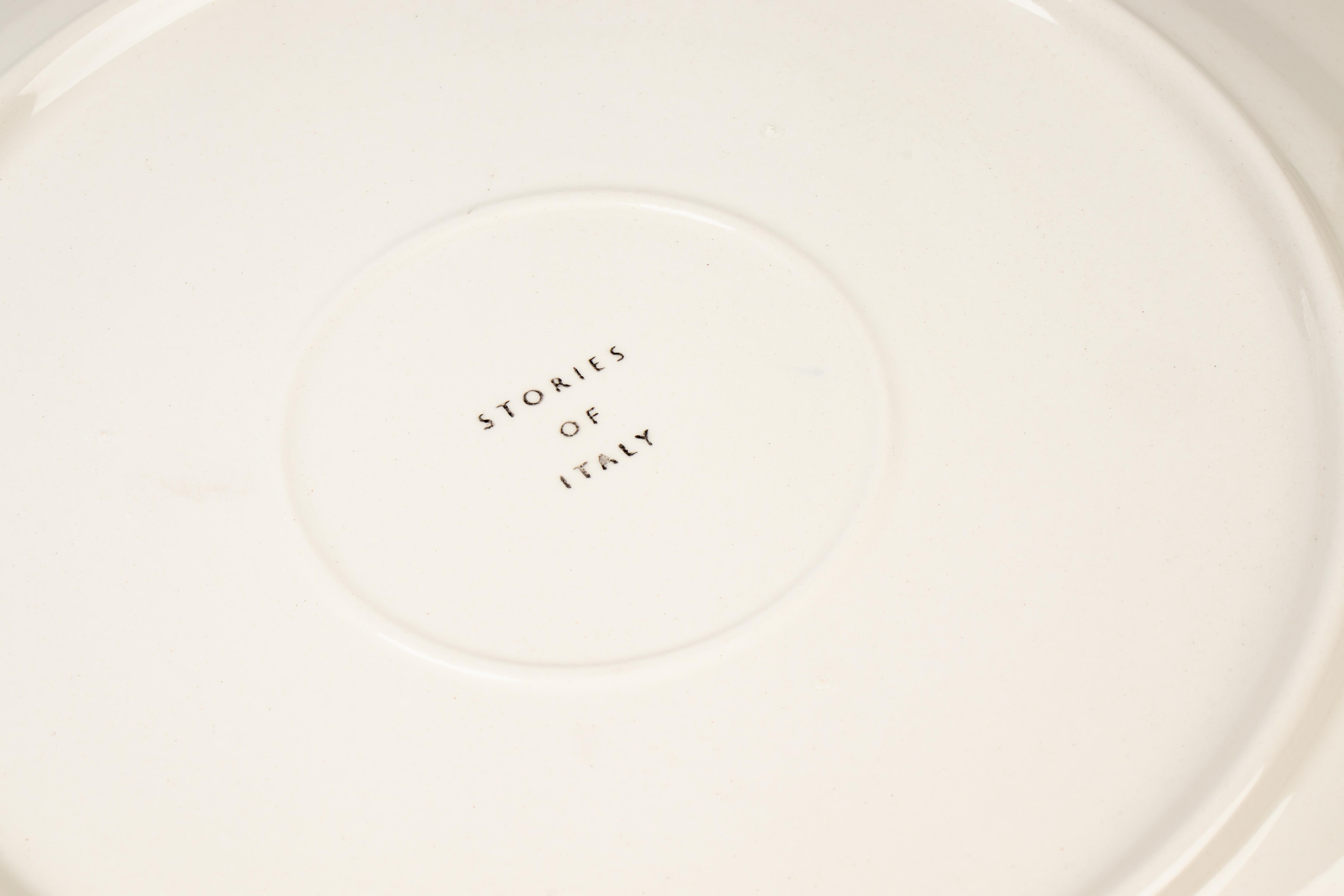 Ladies & Gentlemen Ceramic Set of 4 Prime Dinner Plates by Stories of Italy For Sale 5