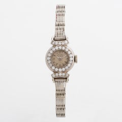 Ladies Girard Perregaux Cocktail Watch, 18K White Gold, Set with Diamonds, c1960