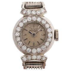 Ladies Girard Perregaux Cocktail Watch, 18K White Gold, Set with Diamonds, c1960