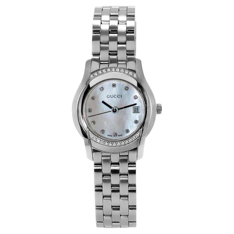 Ladies Gucci 24MM 5500L Diamonds Stainless Steel Mother of  display picture 1
