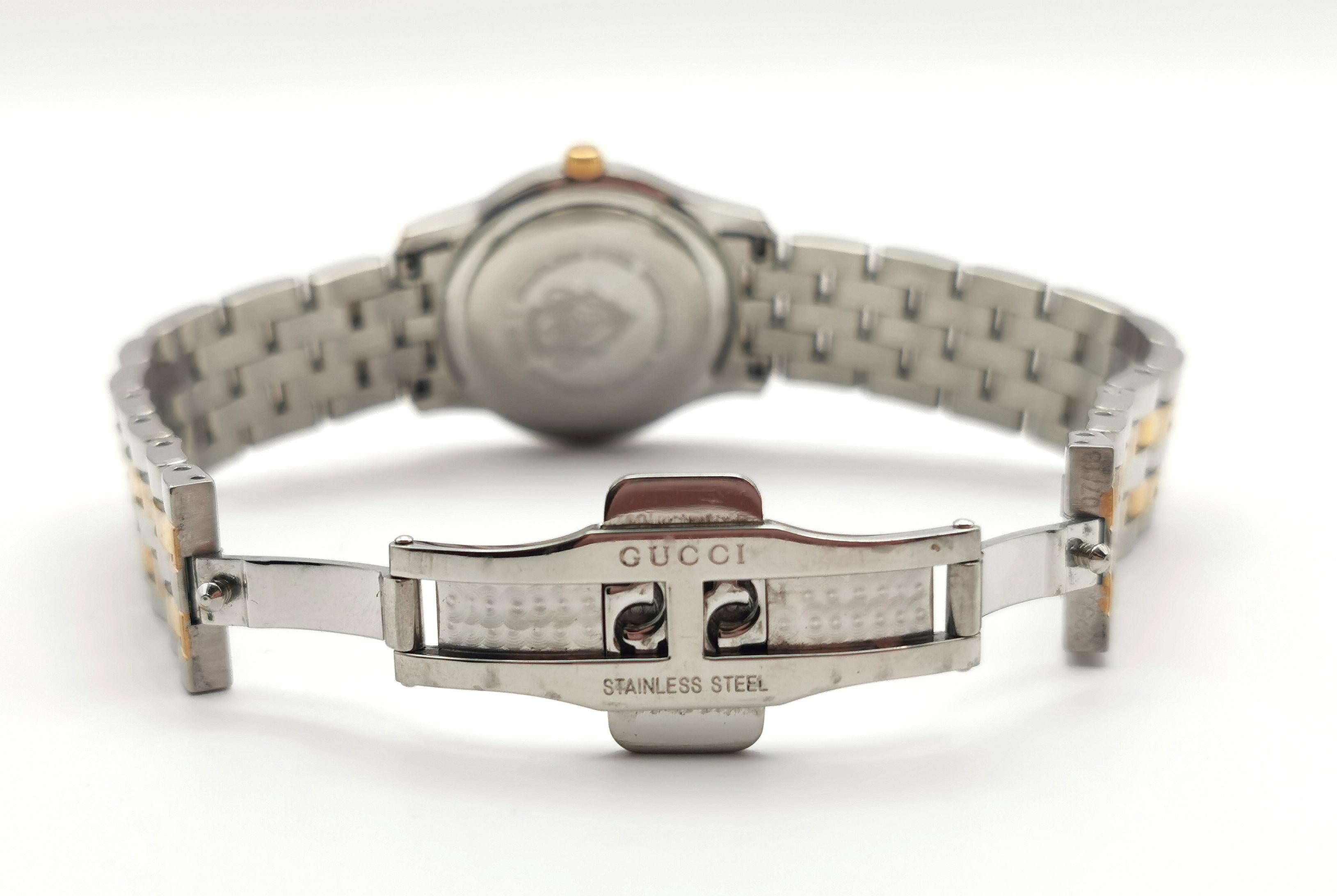 Ladies Gucci 5500L wristwatch, Stainless steel and Gold plated 4