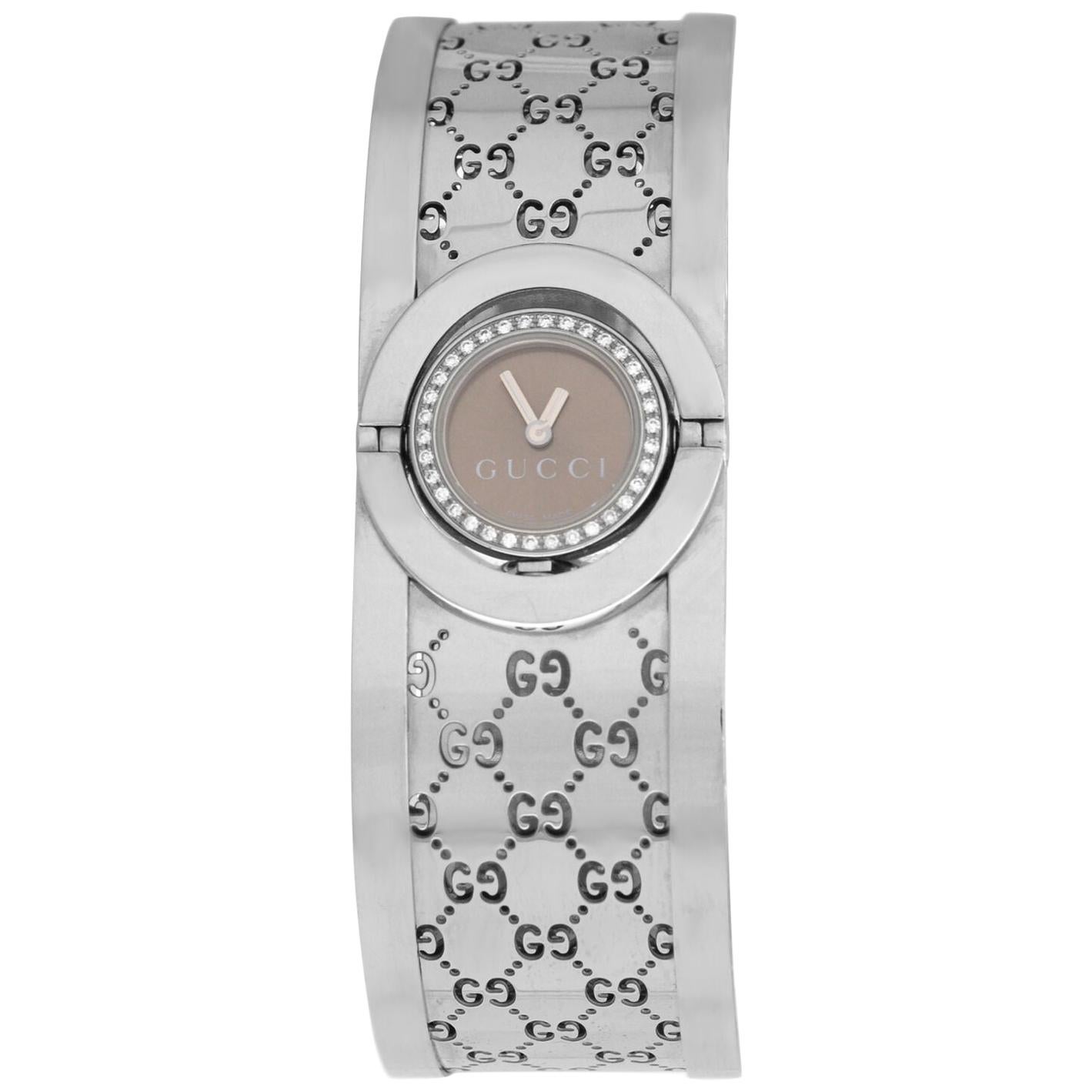 Ladies Gucci Twirl 112 Steel Quartz Diamond Watch