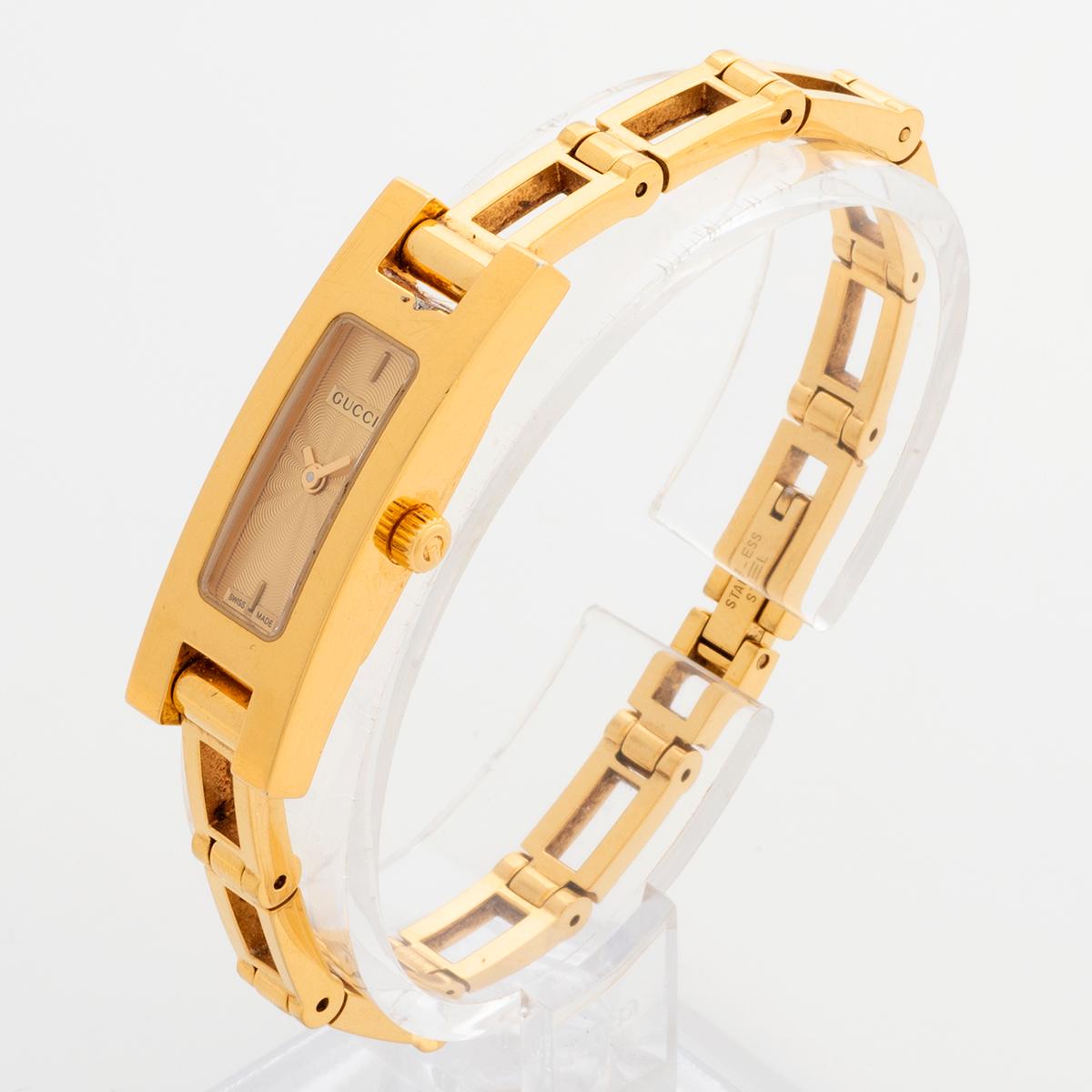 Gucci Damen-Armbanduhr Ref 3900L, vergoldet, Stardust-Effekt-Zifferblatt, um 2000 im Zustand „Gut“ im Angebot in Canterbury, England