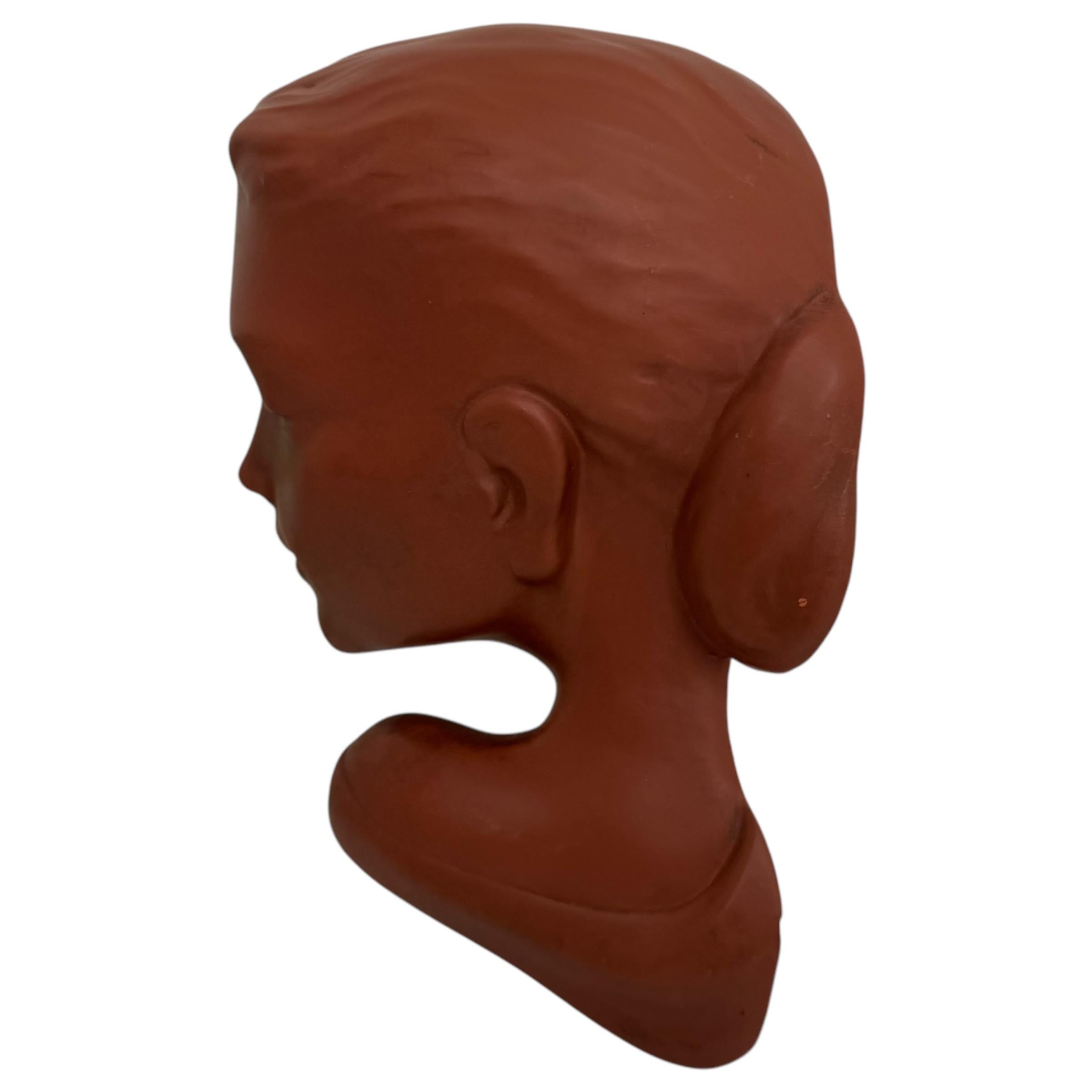 Mid-Century moderno Testa di donna Busto da parete Decorazione Maschera Gmundner Keramik Vintage, Austria anni '50 in vendita