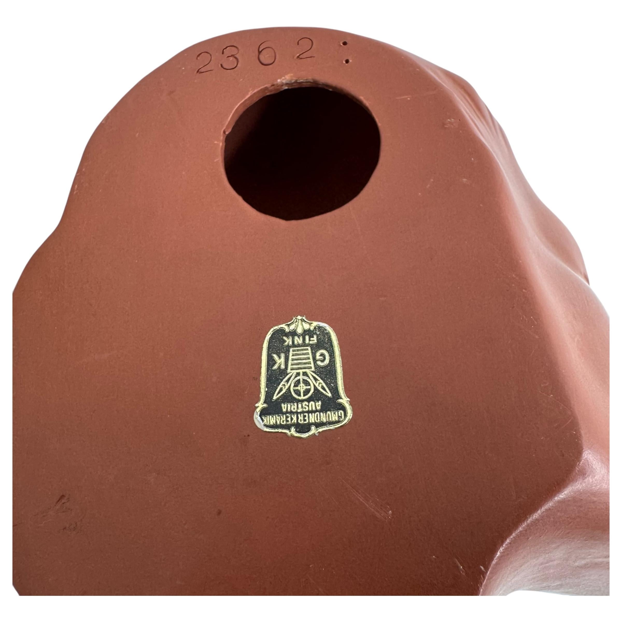 Terracotta Testa di donna Busto da parete Decorazione Maschera Gmundner Keramik Vintage, Austria anni '50 in vendita