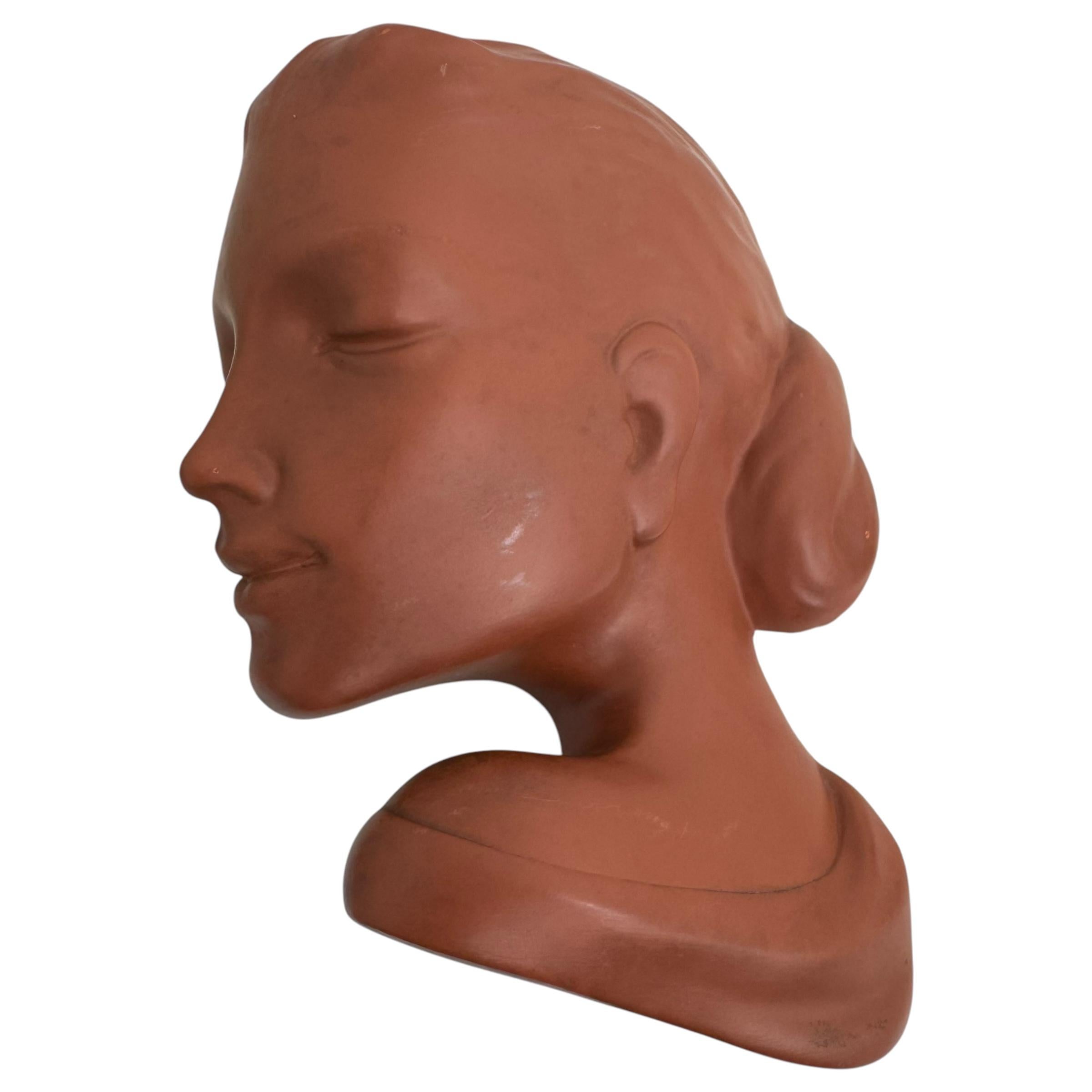 Testa di donna Busto da parete Decorazione Maschera Gmundner Keramik Vintage, Austria anni '50 in vendita 1