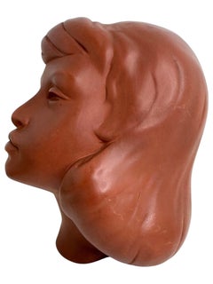Ladies Head Bust Wall Mask Decoration Vintage, Austria 1950s