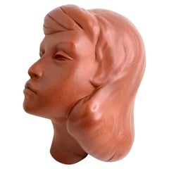 Ladies Head Bust Wall Mask Decoration Vintage, Austria 1950s