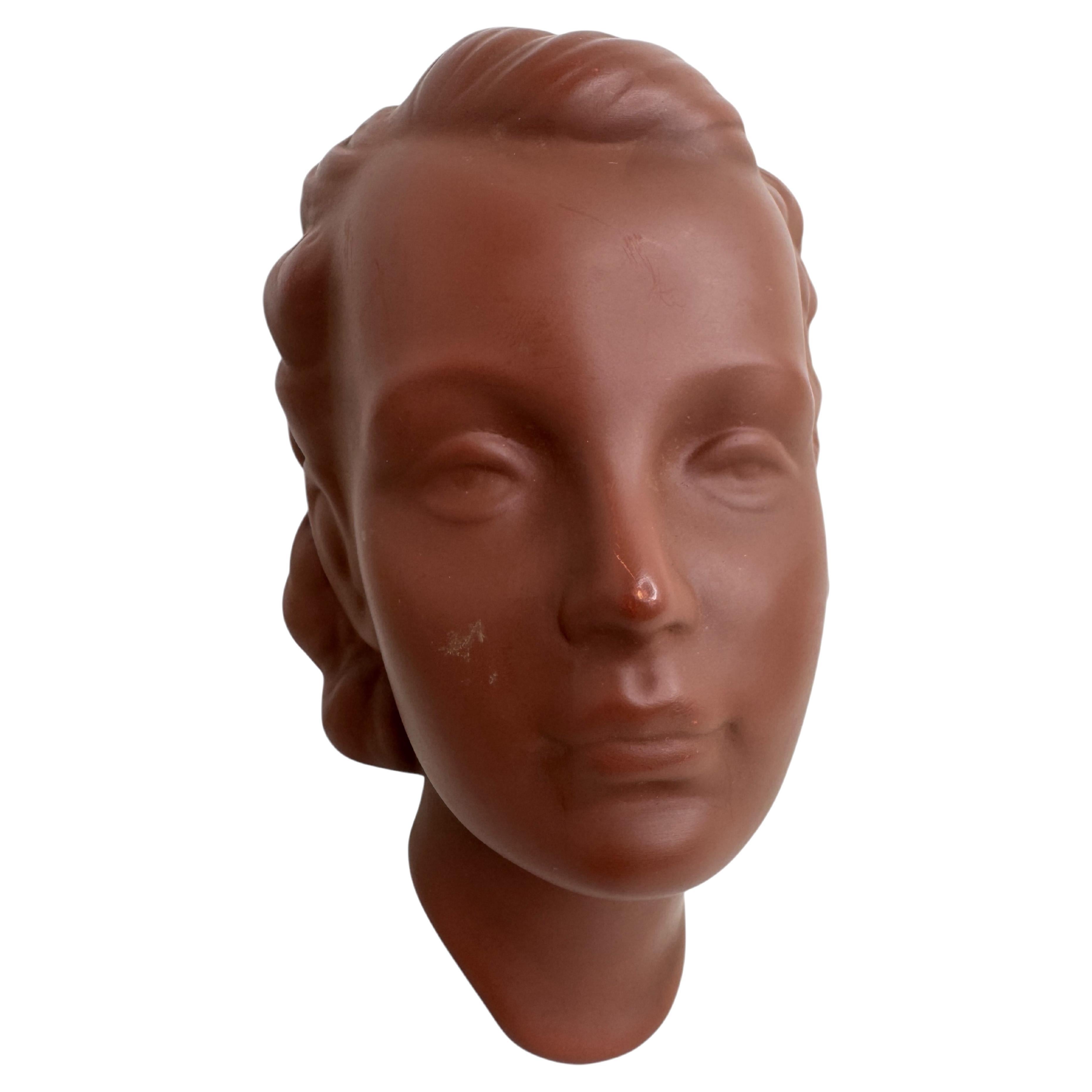 Ladies Head Bust Wall Mask Decoration Vintage, Austria 1950s