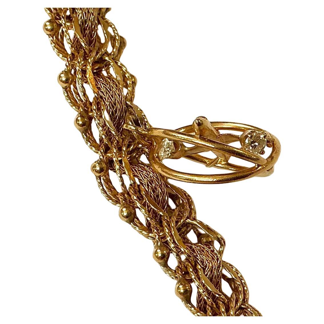 Bracelet de breloques en or 14K pour dames Unisexe en vente