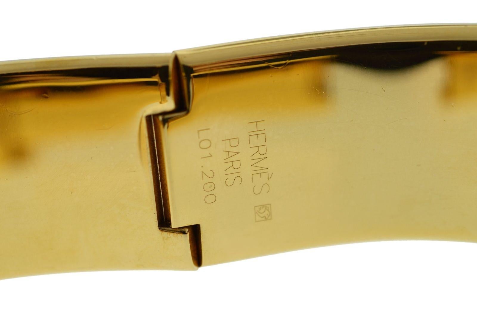Ladies Hermes Paris Loquet Gold-Plated Bracelet Quartz Watch For Sale 5