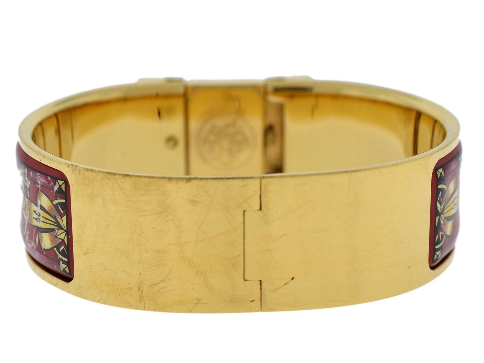 Women's Ladies Hermes Paris Loquet Gold-Plated Bracelet Quartz Watch For Sale