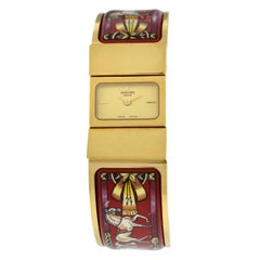 Ladies Hermes Paris Loquet Gold-Plated Bracelet Quartz Watch