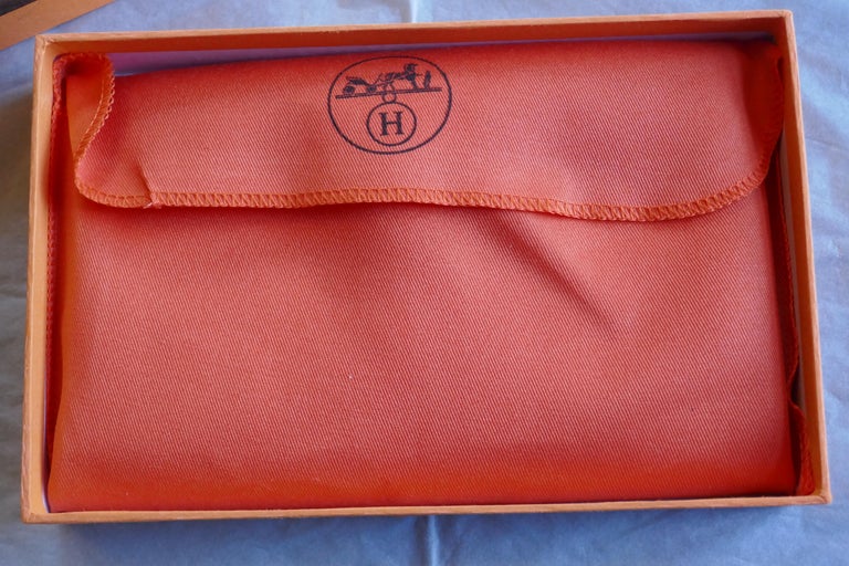 Ladies Hermes Paris Yellow Togo Calfskin Dogon Duo Wallet with Purse