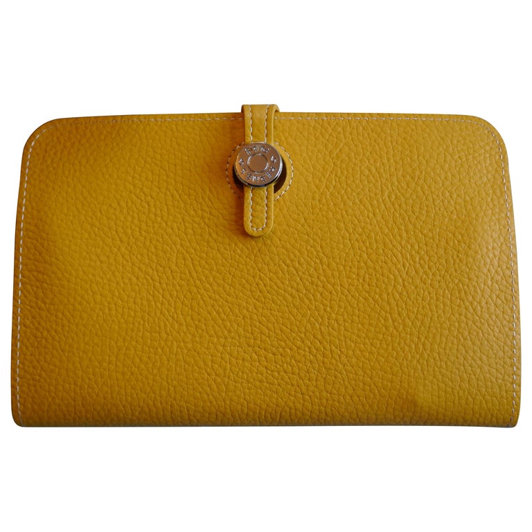 Hermes Dogon Recto Verso Long Bifold Long Wallet Yellow Free