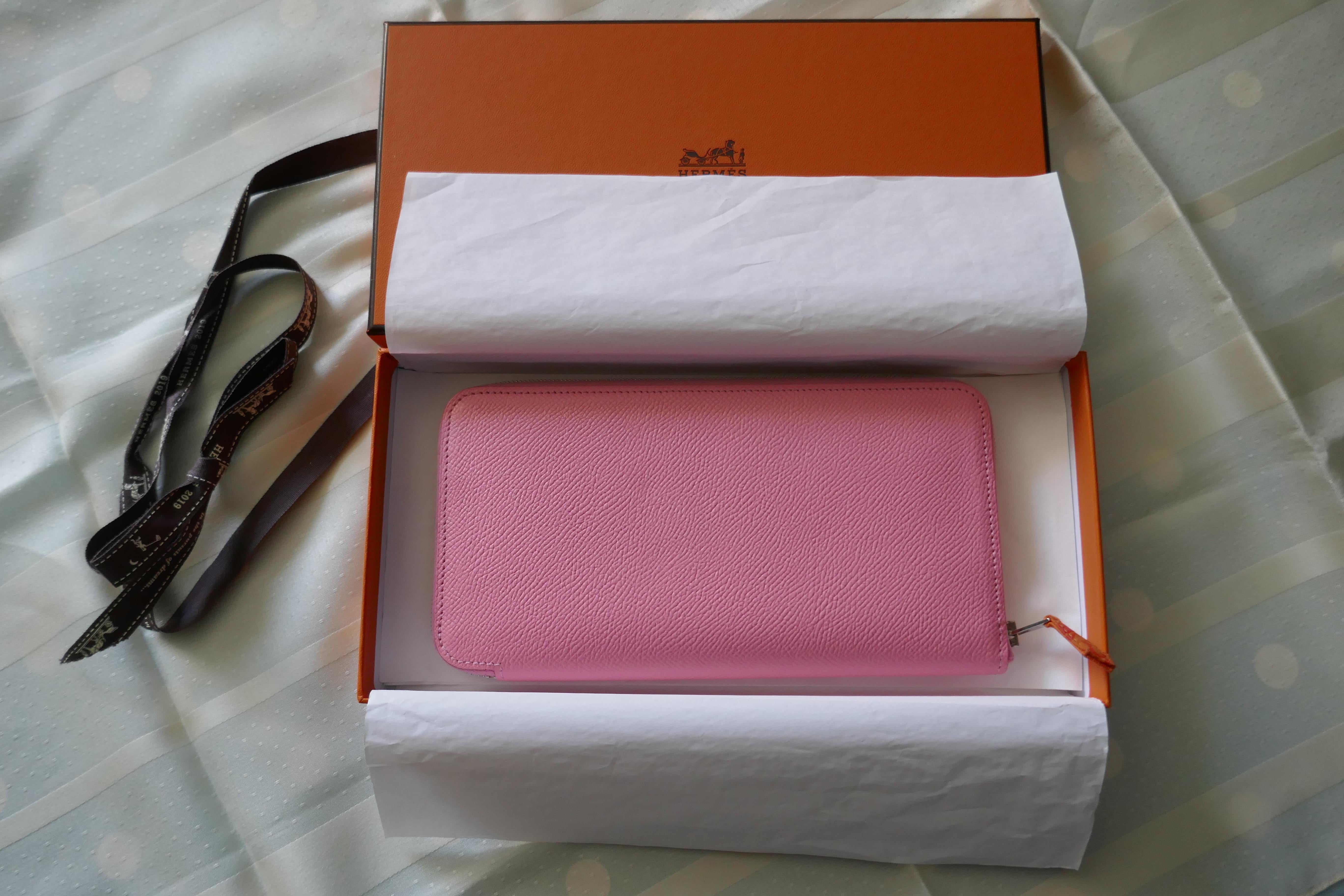 Ladies Hermes “Silk-In Classiuqe” Long Wallet Rose Confetti Epsom Leather Purse For Sale 4