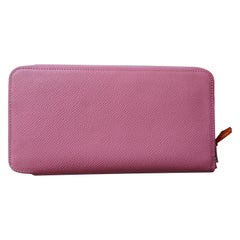 Used Ladies Hermes “Silk-In Classiuqe” Long Wallet Rose Confetti Epsom Leather Purse